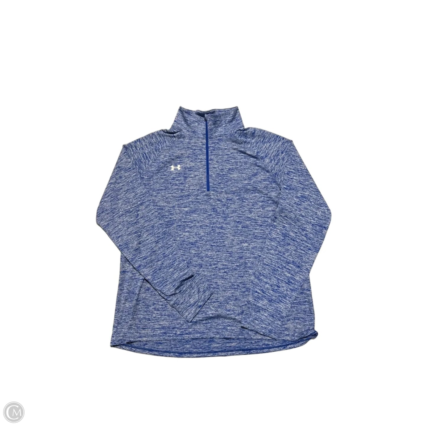 Athletic Top Long Sleeve Collar By Under Armour In Blue, Size: 2x