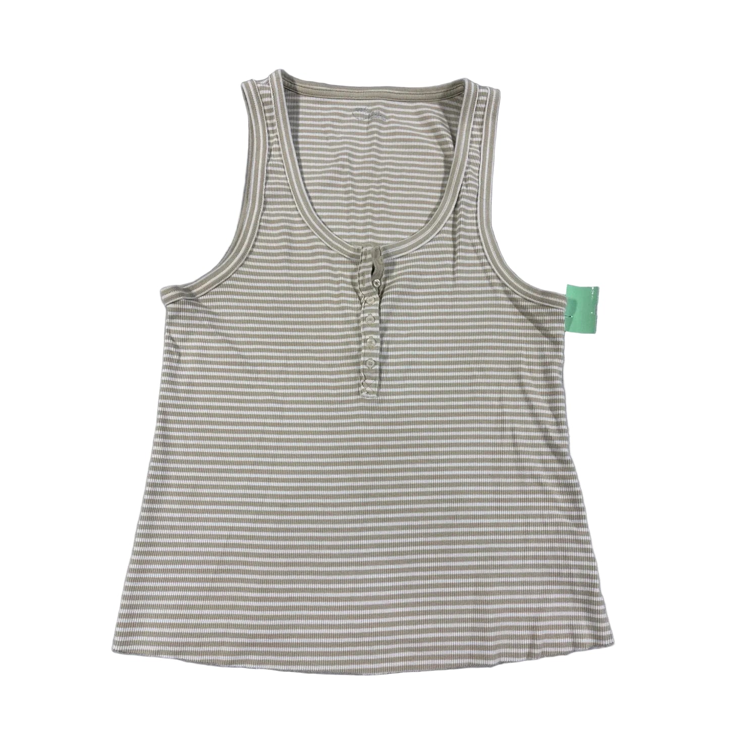 Tank Top By Aerie In Tan & White, Size: Xxl