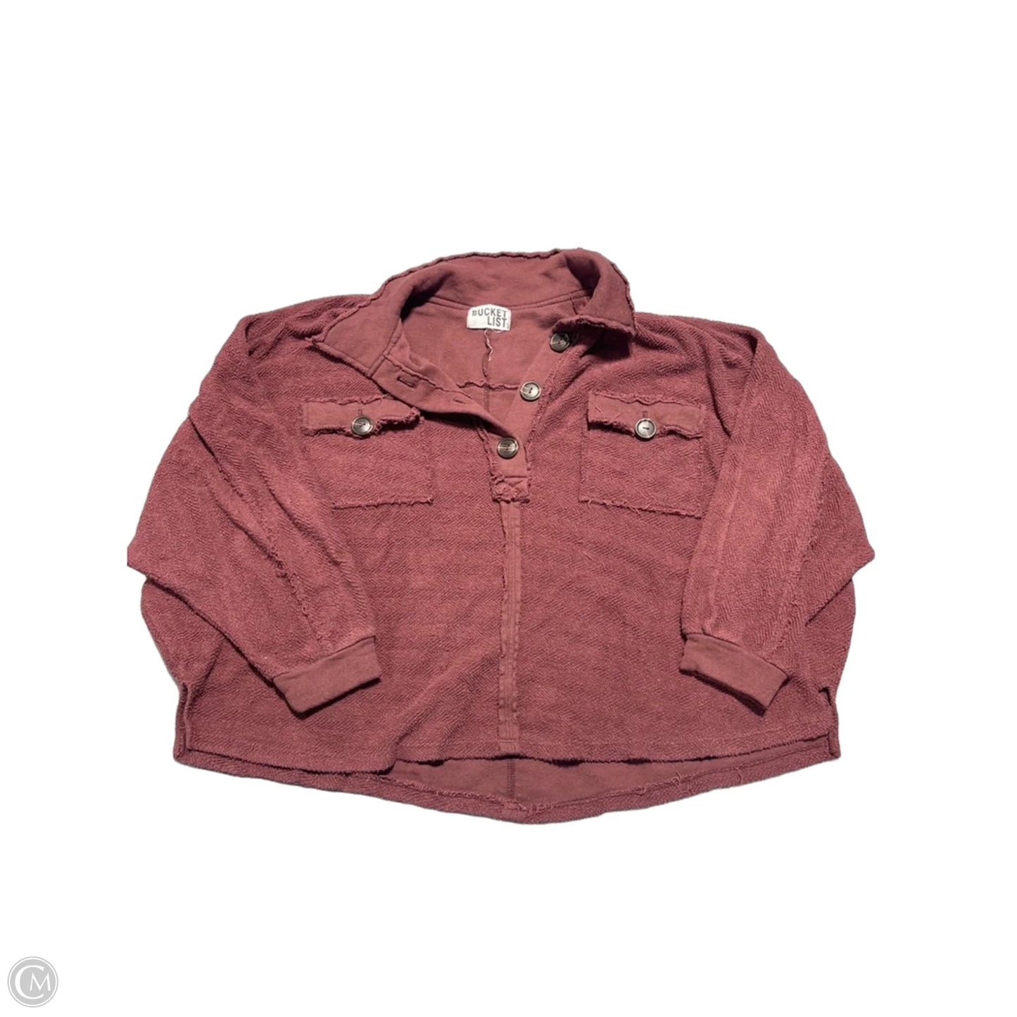 Top Long Sleeve By Bucketlist In Maroon, Size: L