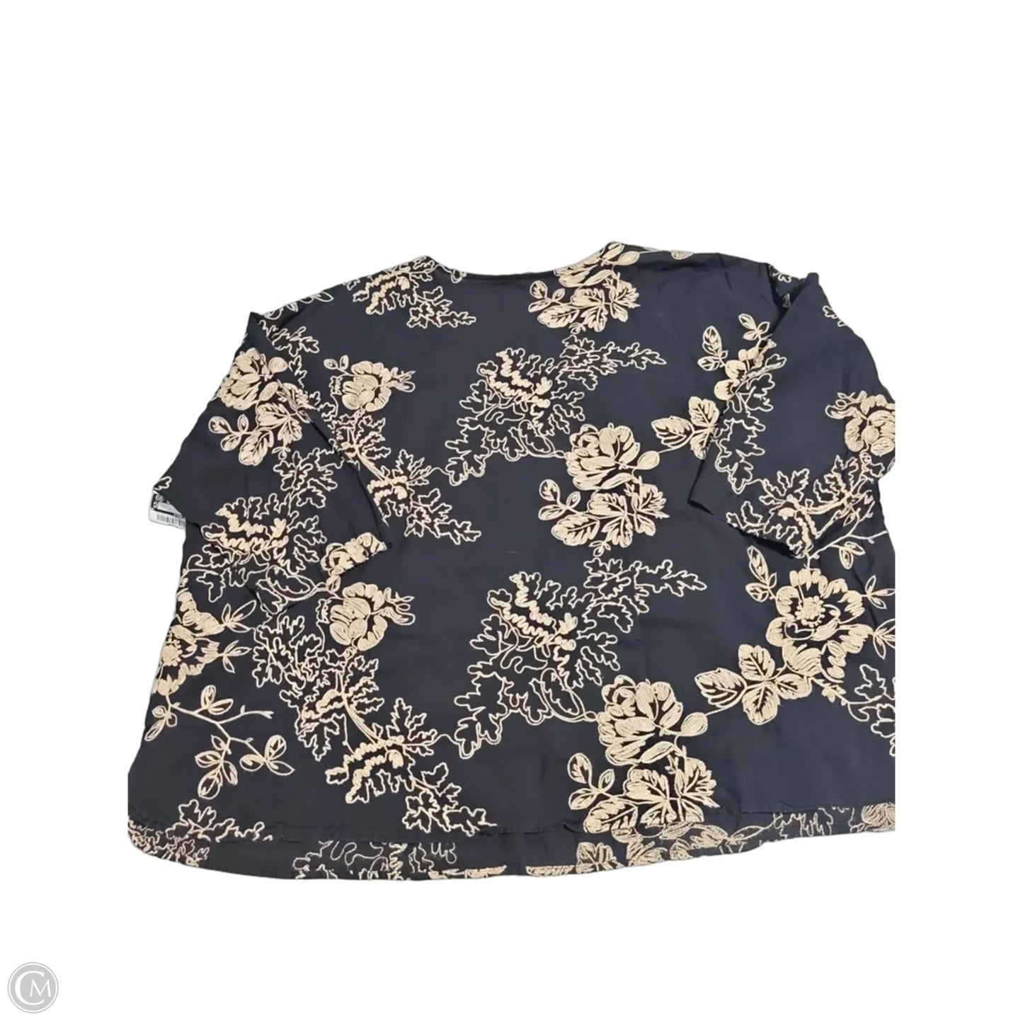 Top Short Sleeve By Cynthia Rowley In Black & Gold, Size: 3x