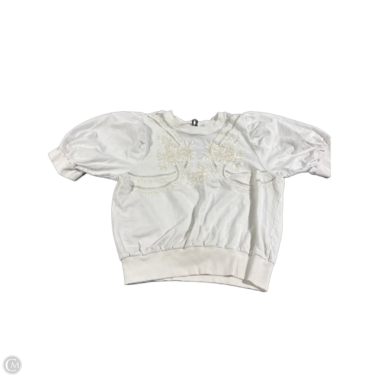 Top Short Sleeve By Anthropologie In White, Size: Xl
