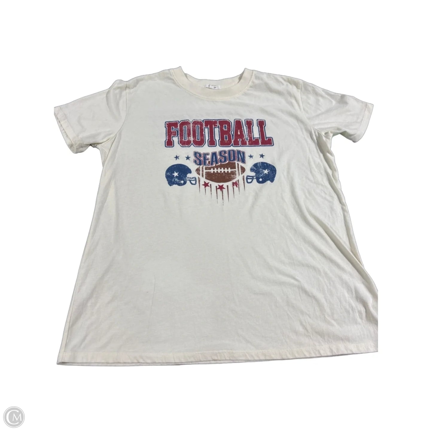 Top Short Sleeve Basic By Maurices In Ivory, Size: M