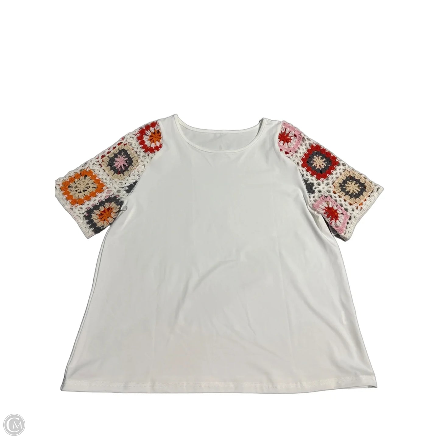 Top Short Sleeve By Cme In White, Size: L