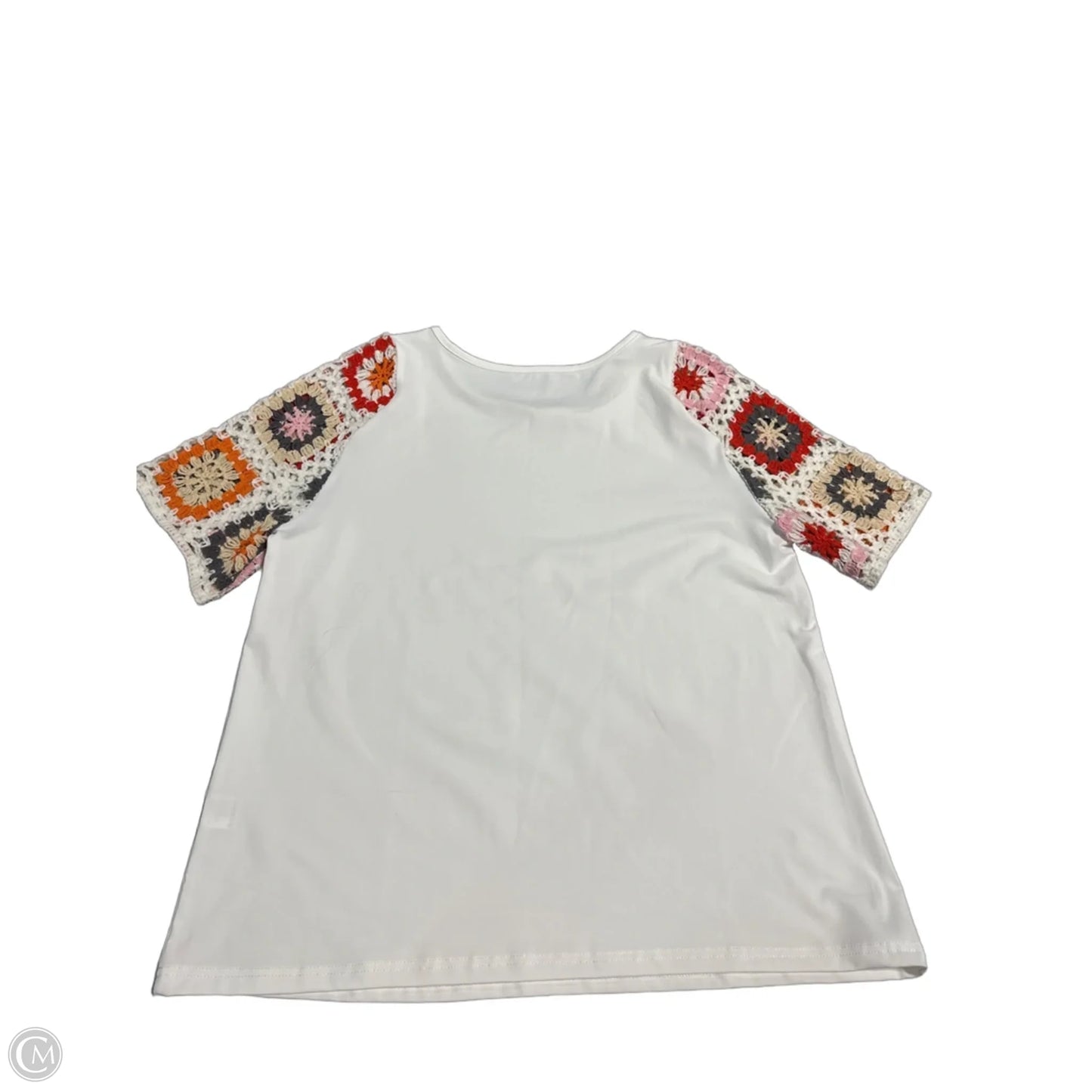 Top Short Sleeve By Cme In White, Size: L