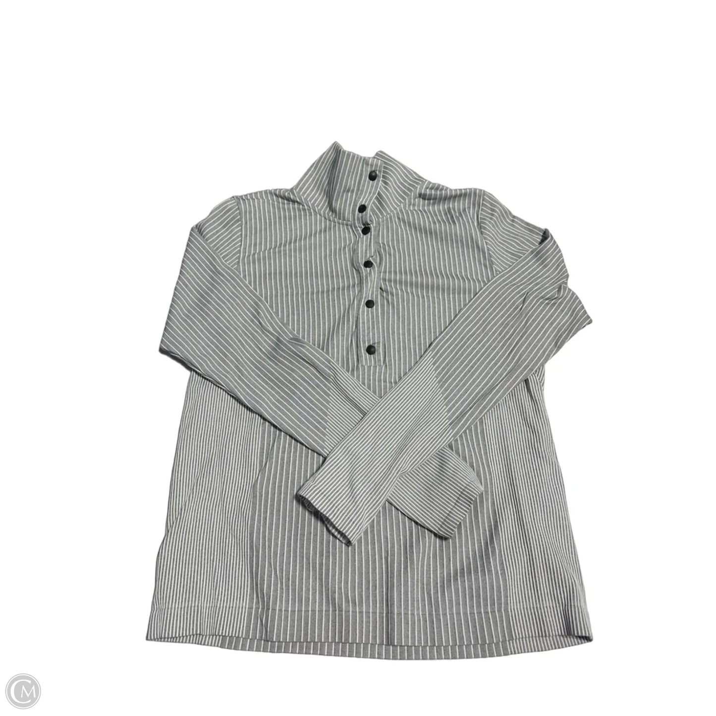 Athletic Top Long Sleeve Collar By Athleta In Grey, Size: L