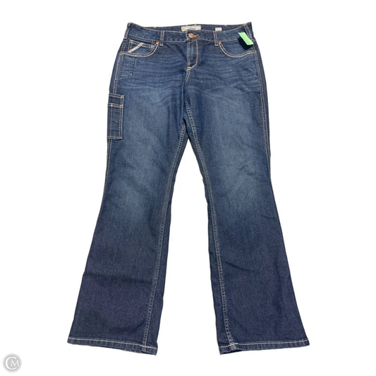 Jeans Boot Cut By Ariat In Blue Denim, Size: 16