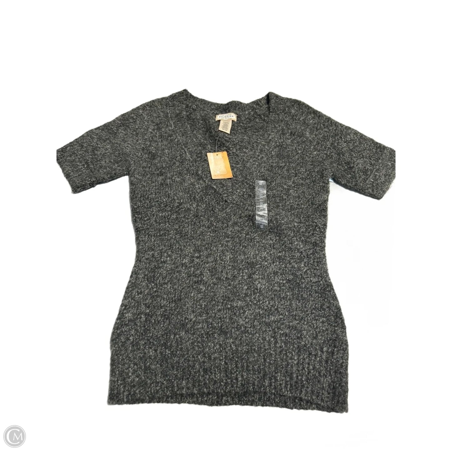 Sweater Short Sleeve By Arizona In Black & Green, Size: M