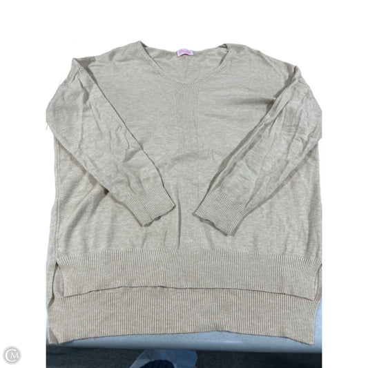 Top Long Sleeve By Pink Lily In Beige, Size: M