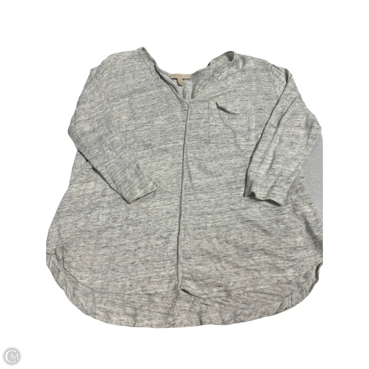 Top Long Sleeve By Bordeaux In Grey, Size: M