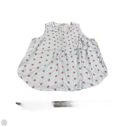 Tank Top By Croft And Barrow In Blue & Red, Size: 1x