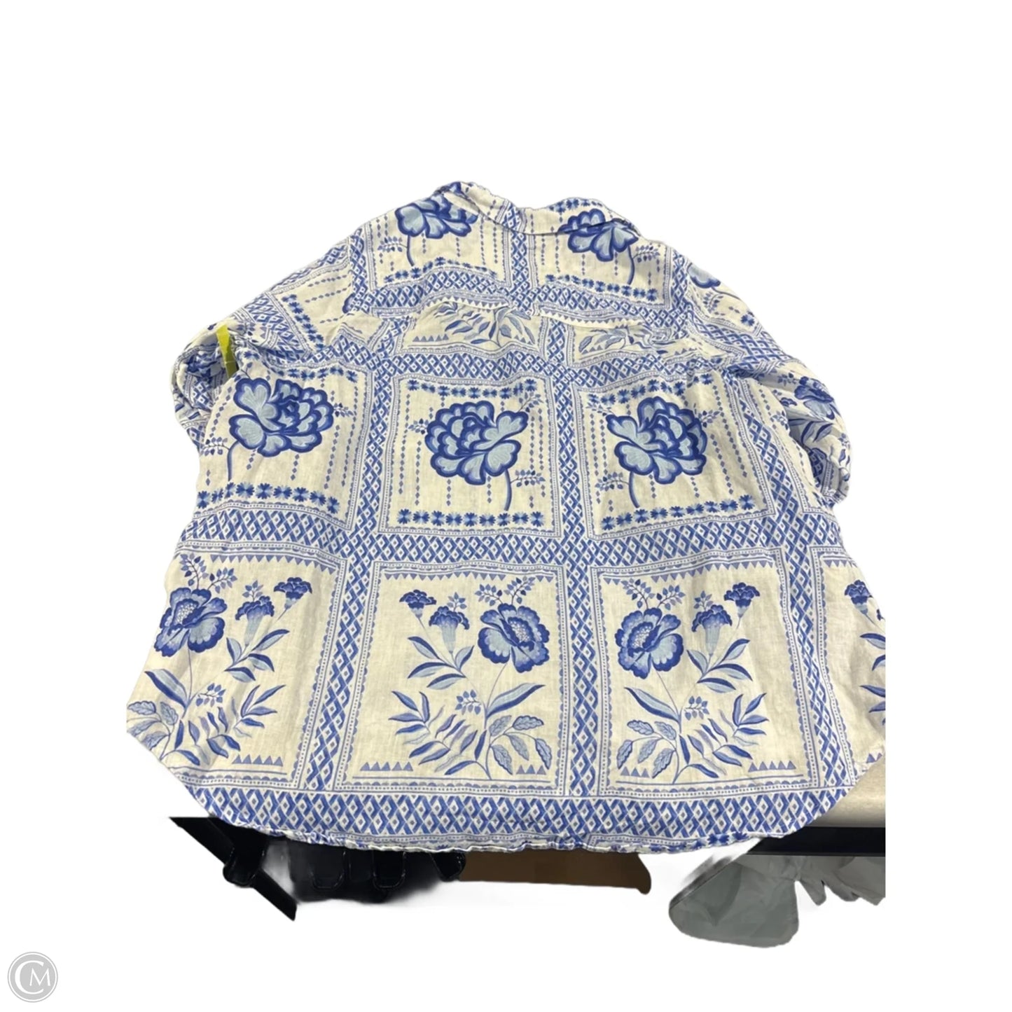 Top 3/4 Sleeve Designer By Halston In Blue, Size: 2x