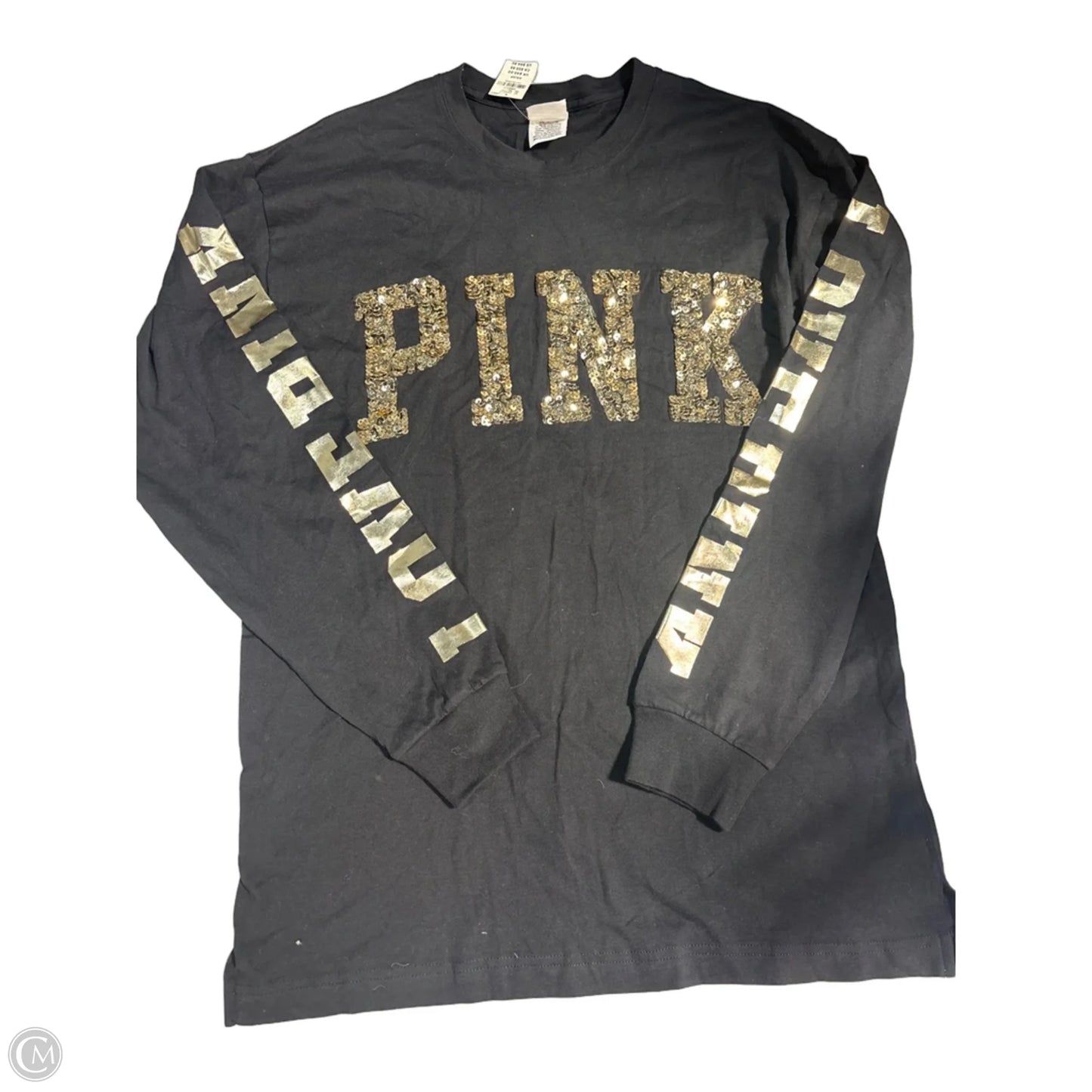 Top Long Sleeve By Pink In Black, Size: Xs