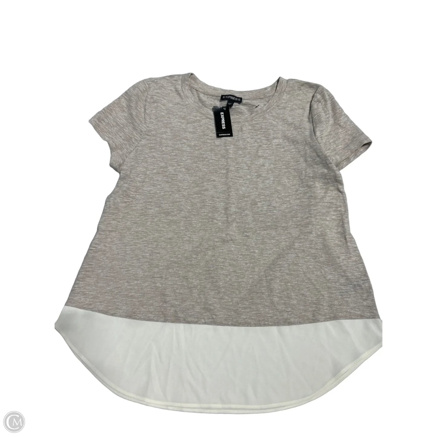 Top Short Sleeve By Express In Beige, Size: Xs