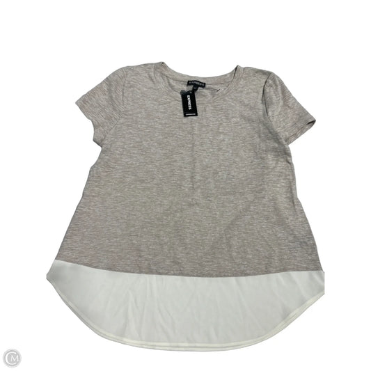 Top Short Sleeve By Express In Beige, Size: Xs