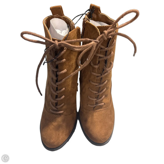 Boots Ankle Heels By Express In Brown, Size: 6