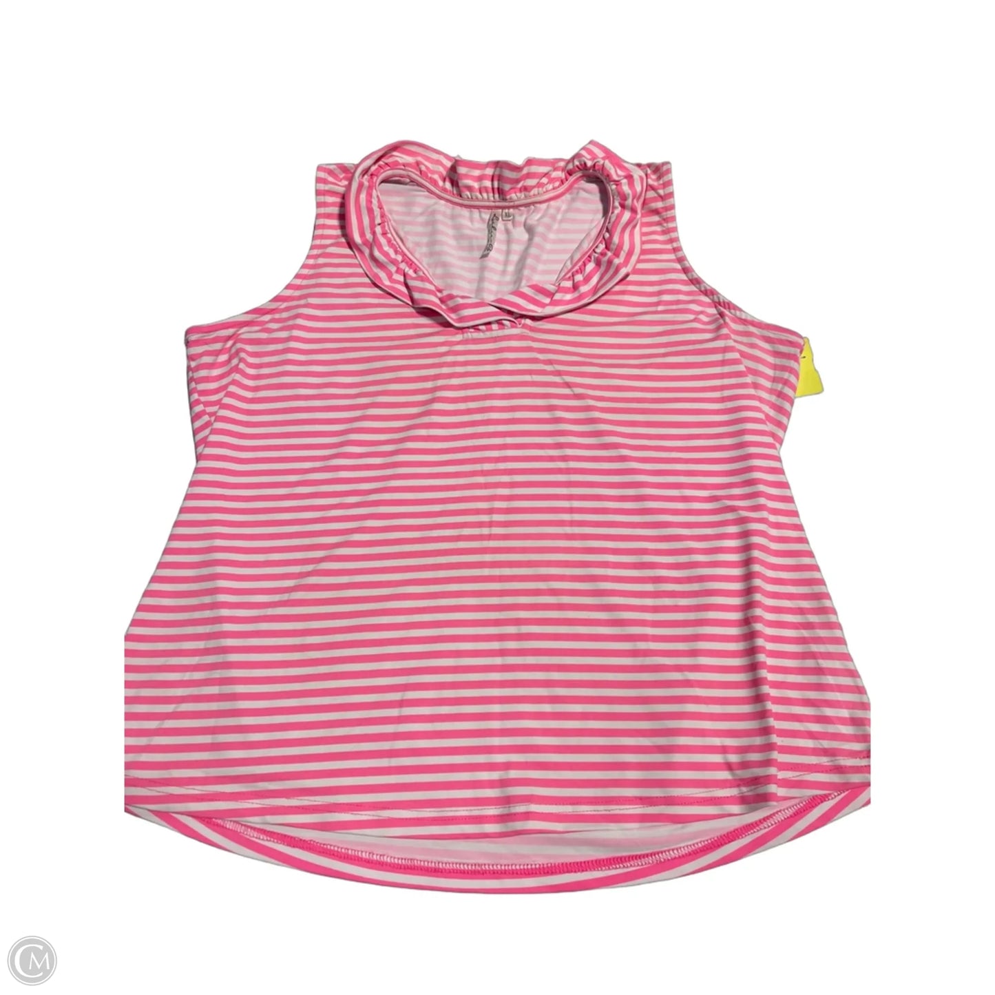 Athletic Tank Top By Lulu B In Pink & White, Size: Xl