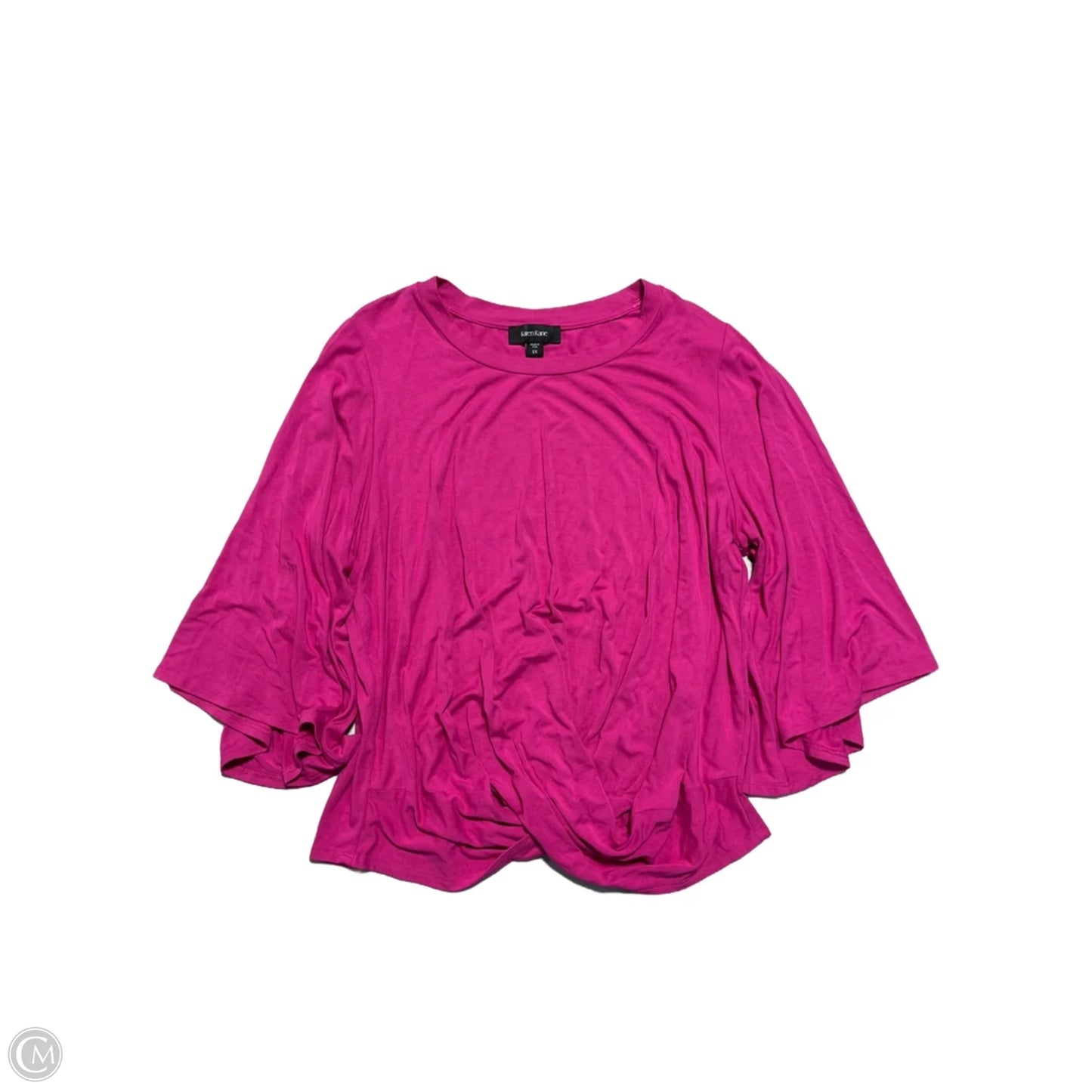 Top 3/4 Sleeve By Karen Kane In Pink, Size: 1x