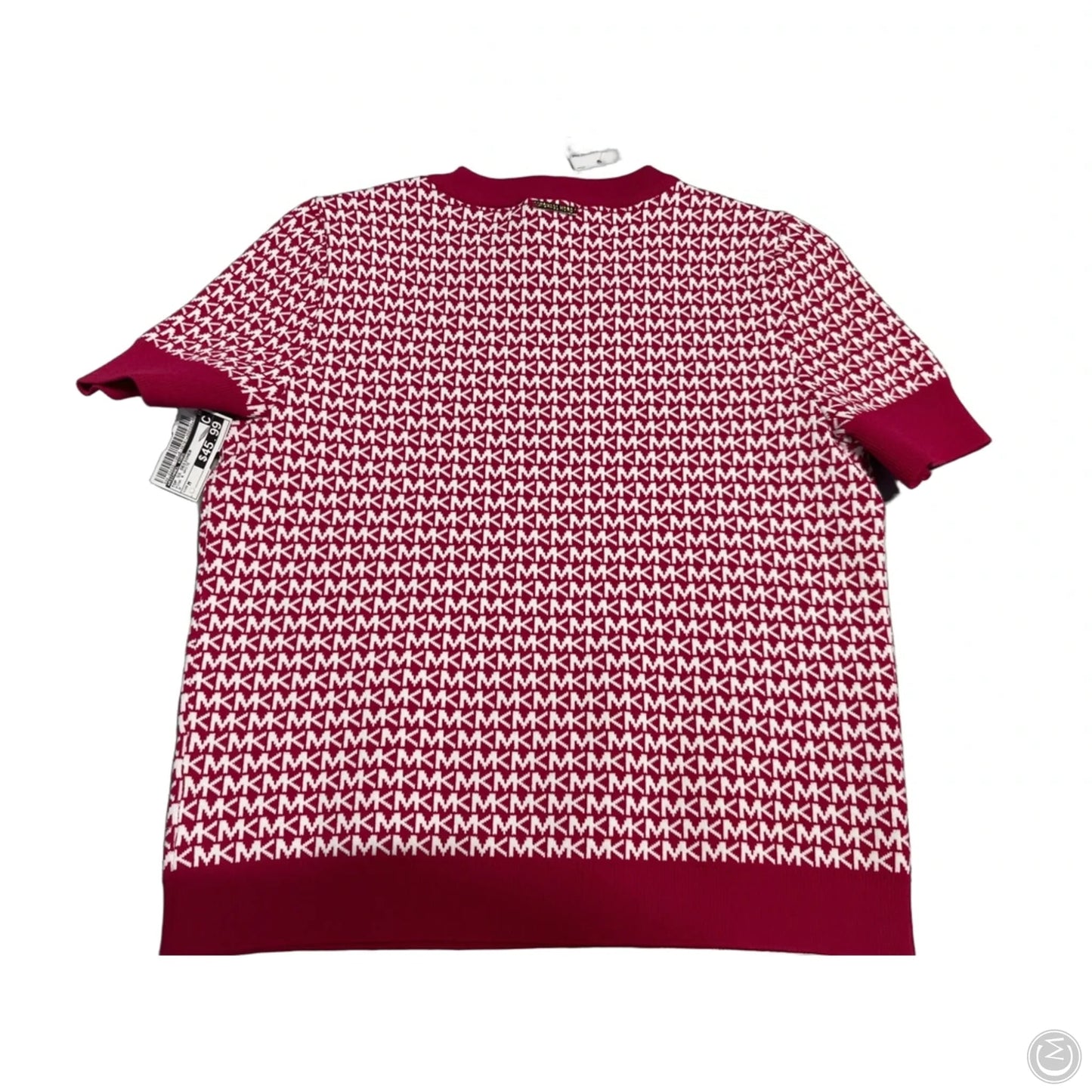 Top Short Sleeve Designer By Michael Kors In Pink & White, Size: M