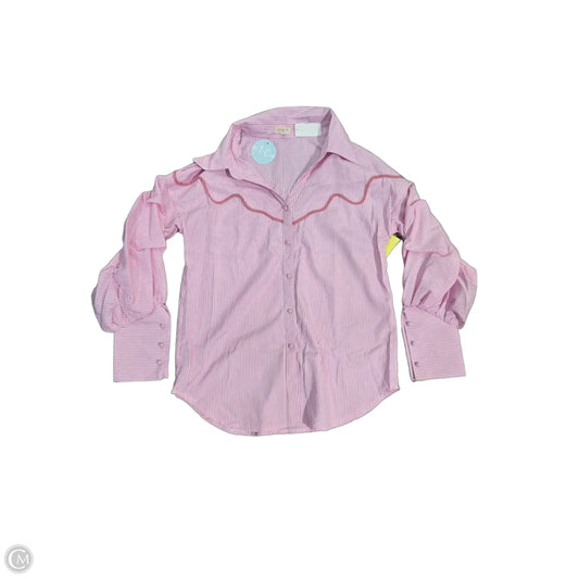 Top Long Sleeve By Cme In Striped Pattern, Size: M