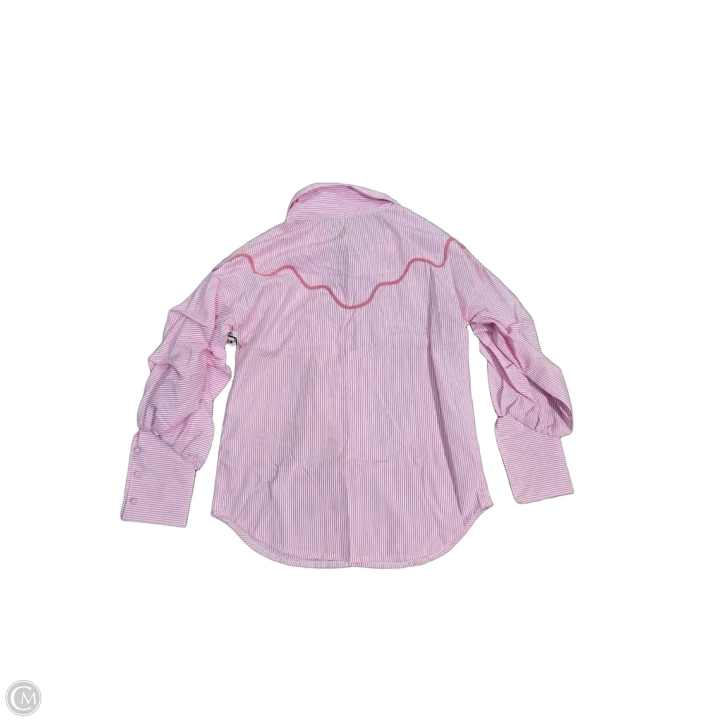 Top Long Sleeve By Cme In Striped Pattern, Size: M