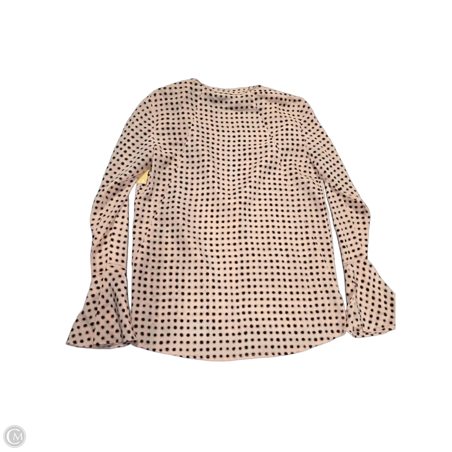 Blouse Long Sleeve By Donna Karan In Black & Tan, Size: Xs