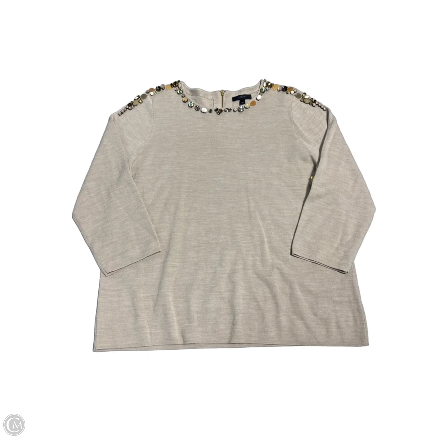 Blouse 3/4 Sleeve By J. Crew In Beige, Size: Xl