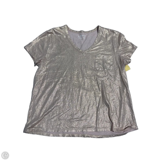 Top Short Sleeve By Loft In Bronze, Size: L
