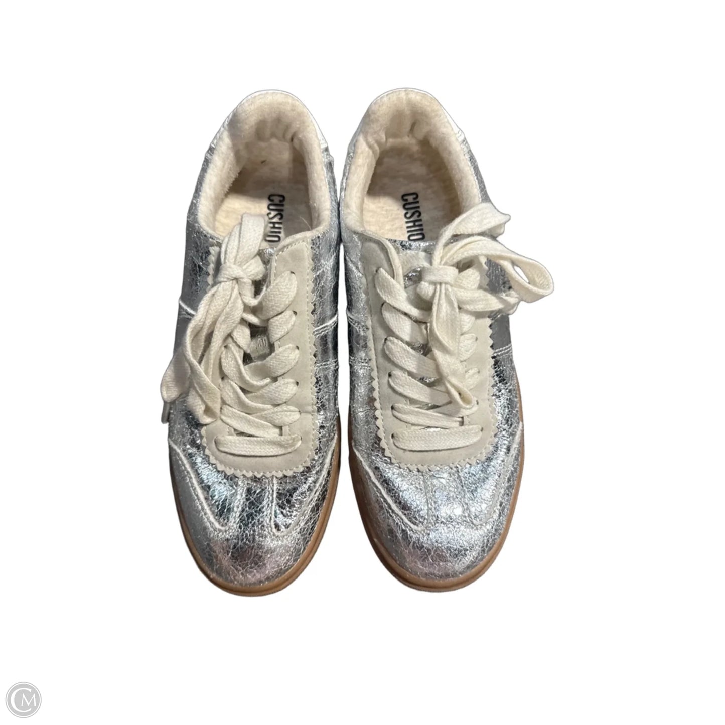 Shoes Sneakers By Cushionaire In Silver & Tan, Size: 6