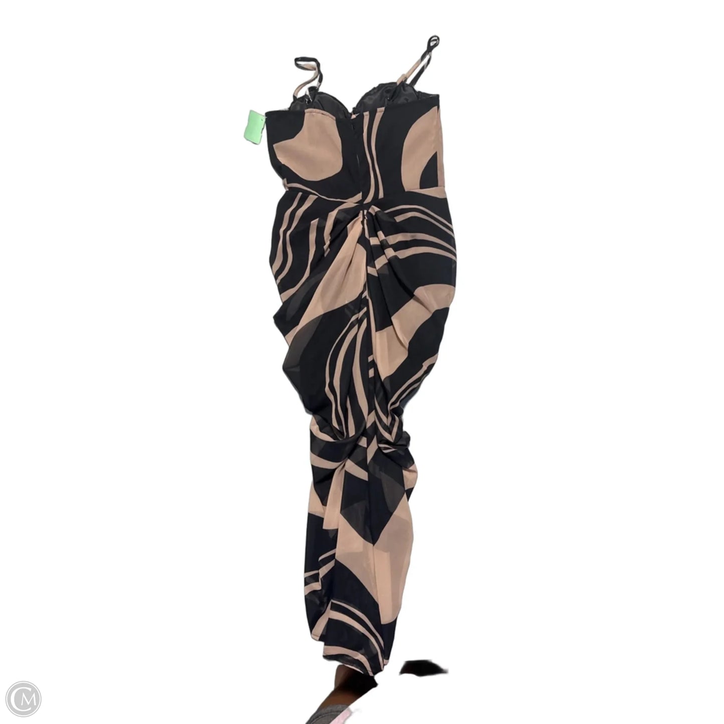 Dress Casual Midi By Pretty Little Thing In Black & Brown, Size: 4