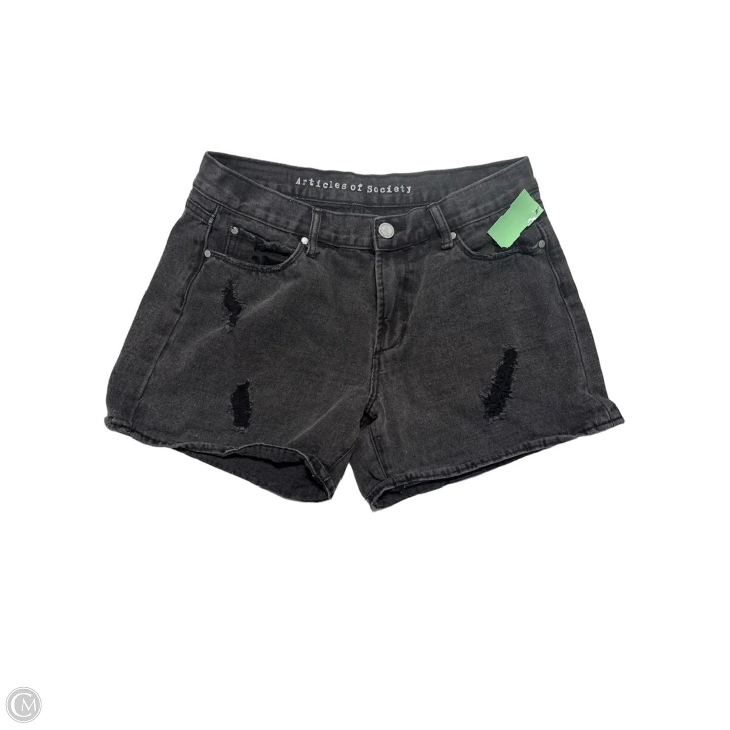 Shorts By Articles Of Society In Black Denim, Size: 4