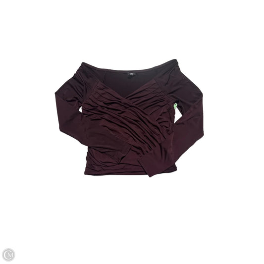 Top Long Sleeve By Express In Maroon, Size: M