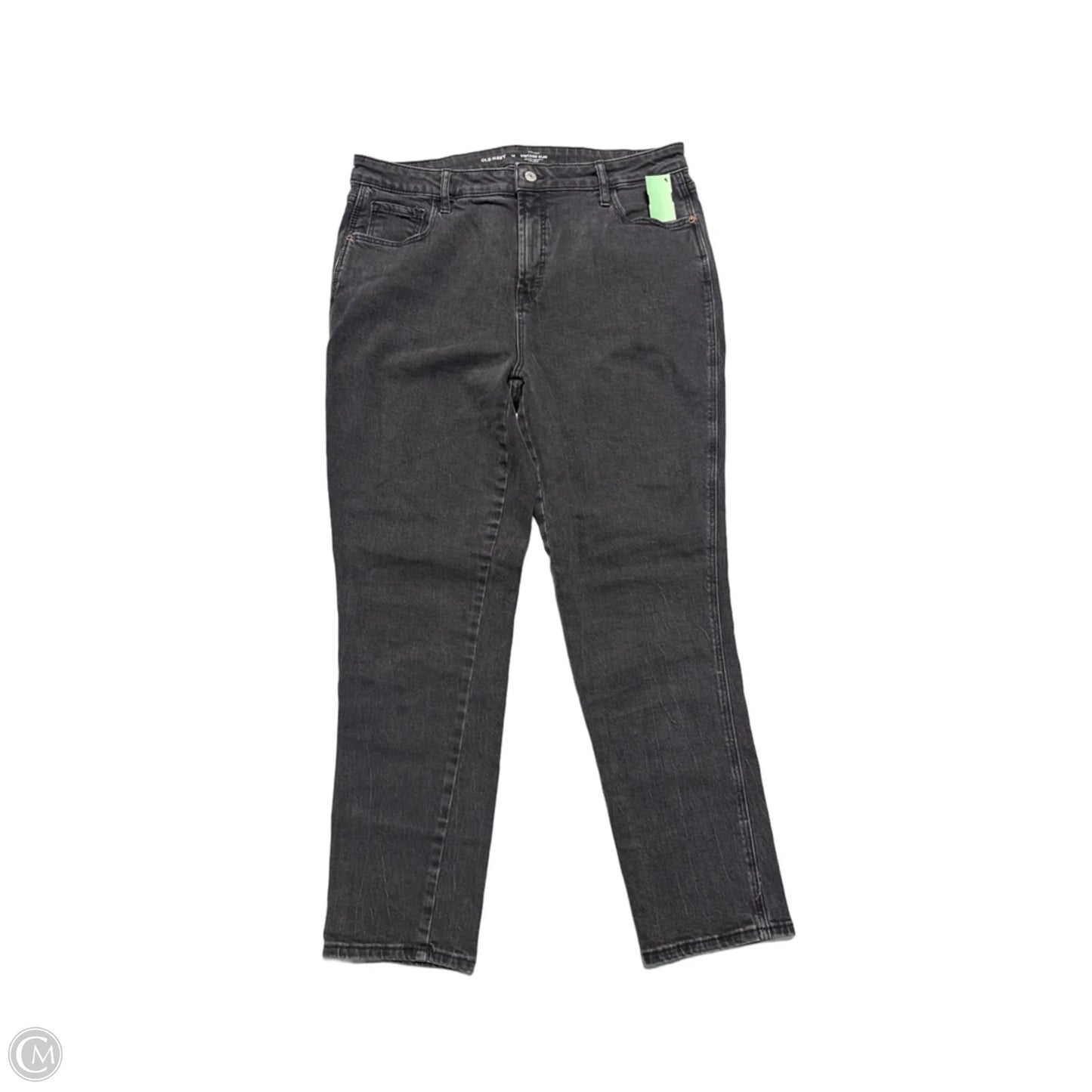 Jeans Straight By Old Navy In Black Denim, Size: 14