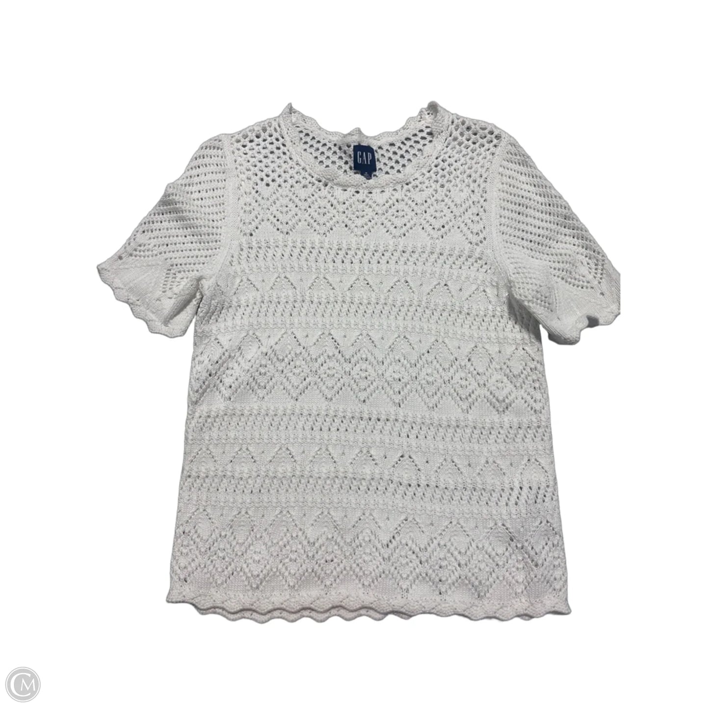 Top Short Sleeve By Gap In White, Size: M