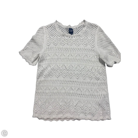 Top Short Sleeve By Gap In White, Size: M