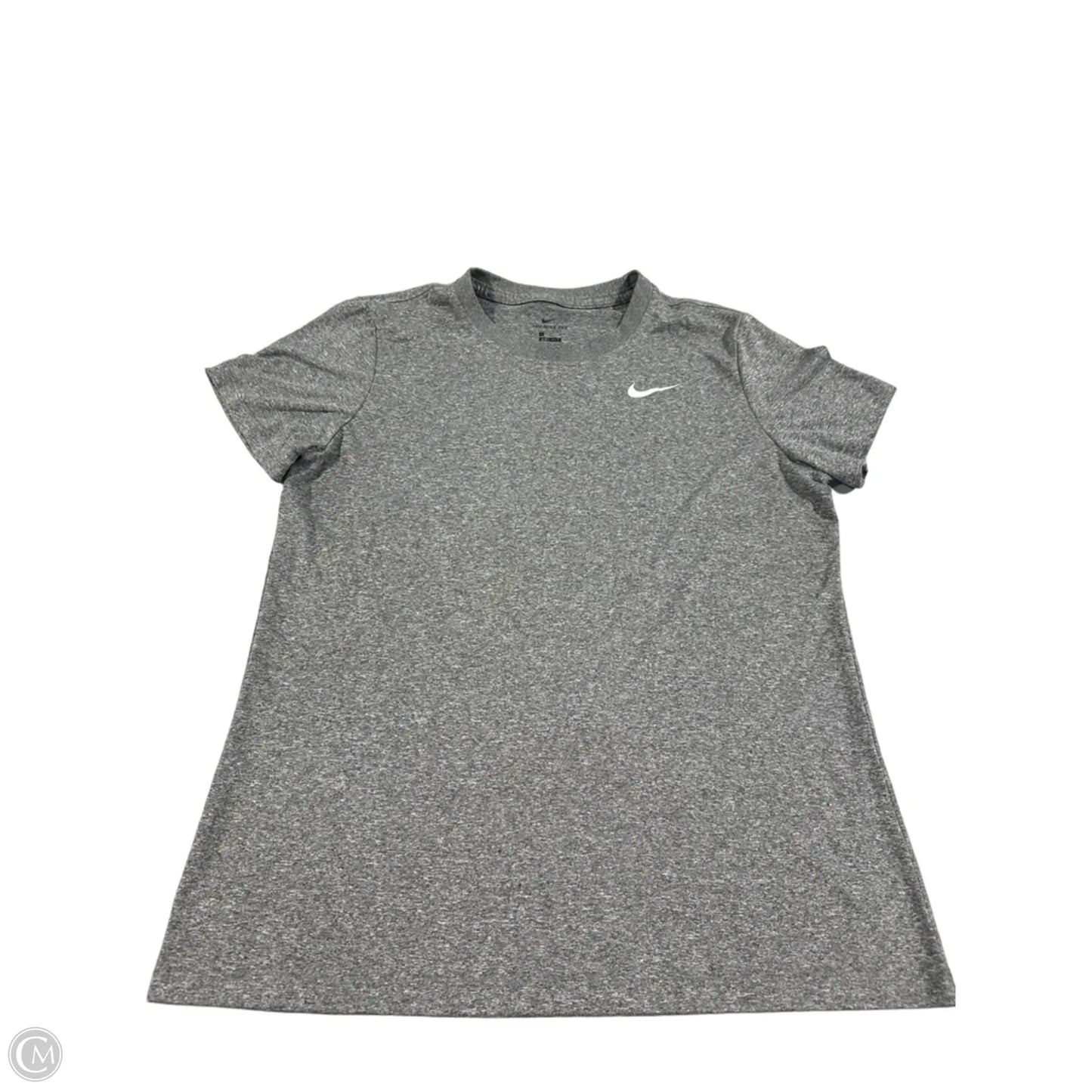 Athletic Top Short Sleeve By Nike In Grey, Size: L