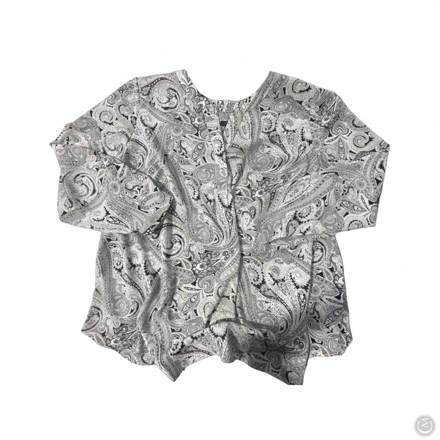 Top Long Sleeve By Talbots In Black & Grey, Size: 3x