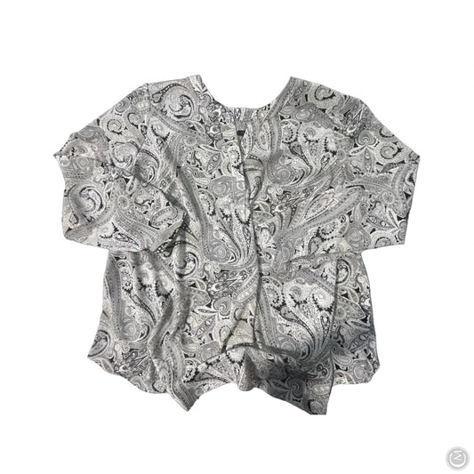 Top Long Sleeve By Talbots In Black & Grey, Size: 3x