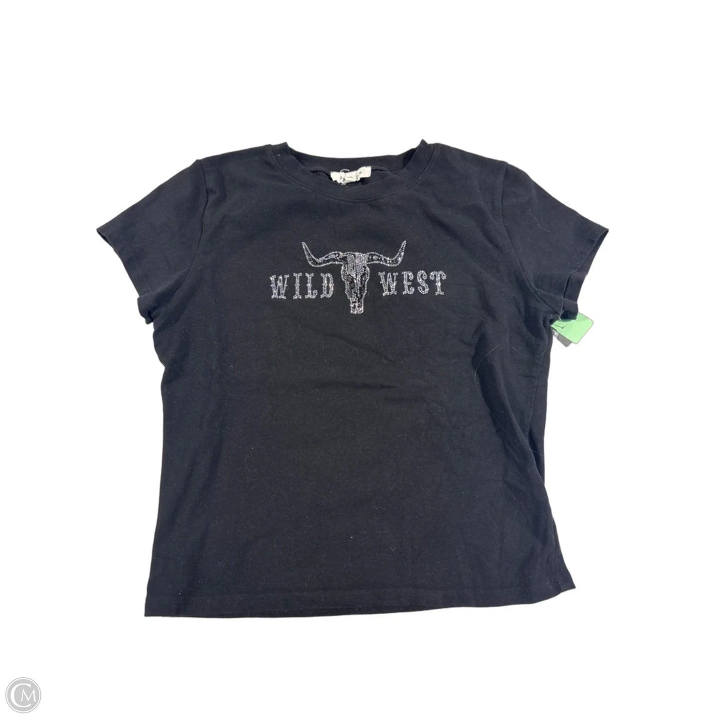 Top Short Sleeve By Cmc In Black & Silver, Size: M
