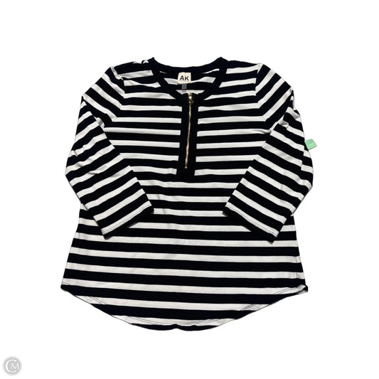Top Short Sleeve By Anne Klein In Black & White, Size: M