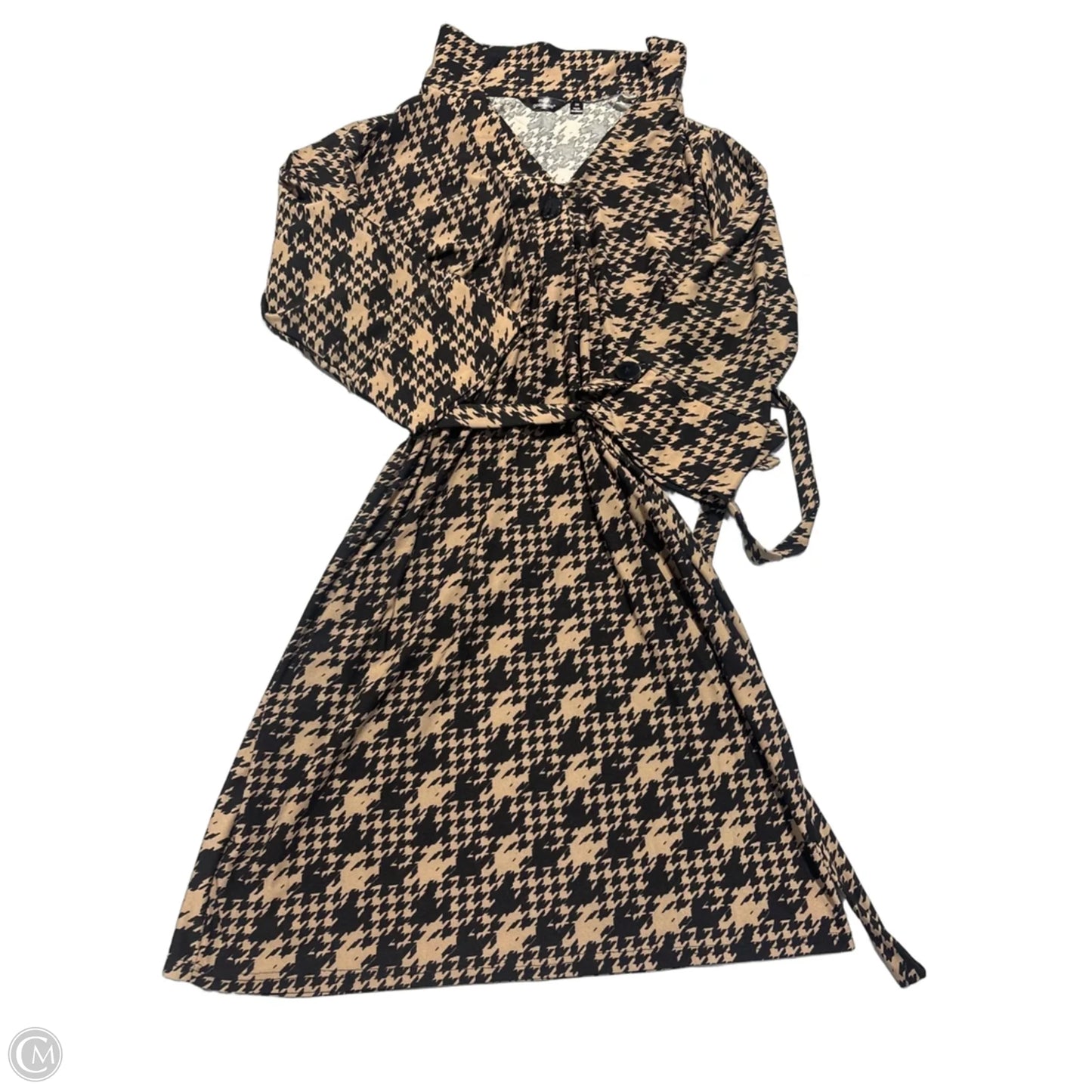 Dress Casual Midi By Mlle Gabrielle In Black & Brown, Size: 2x