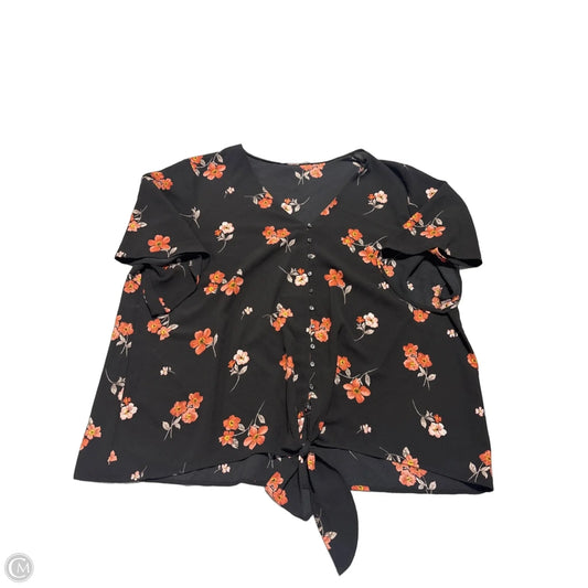 Top Short Sleeve By Lush In Black & Orange, Size: 2x