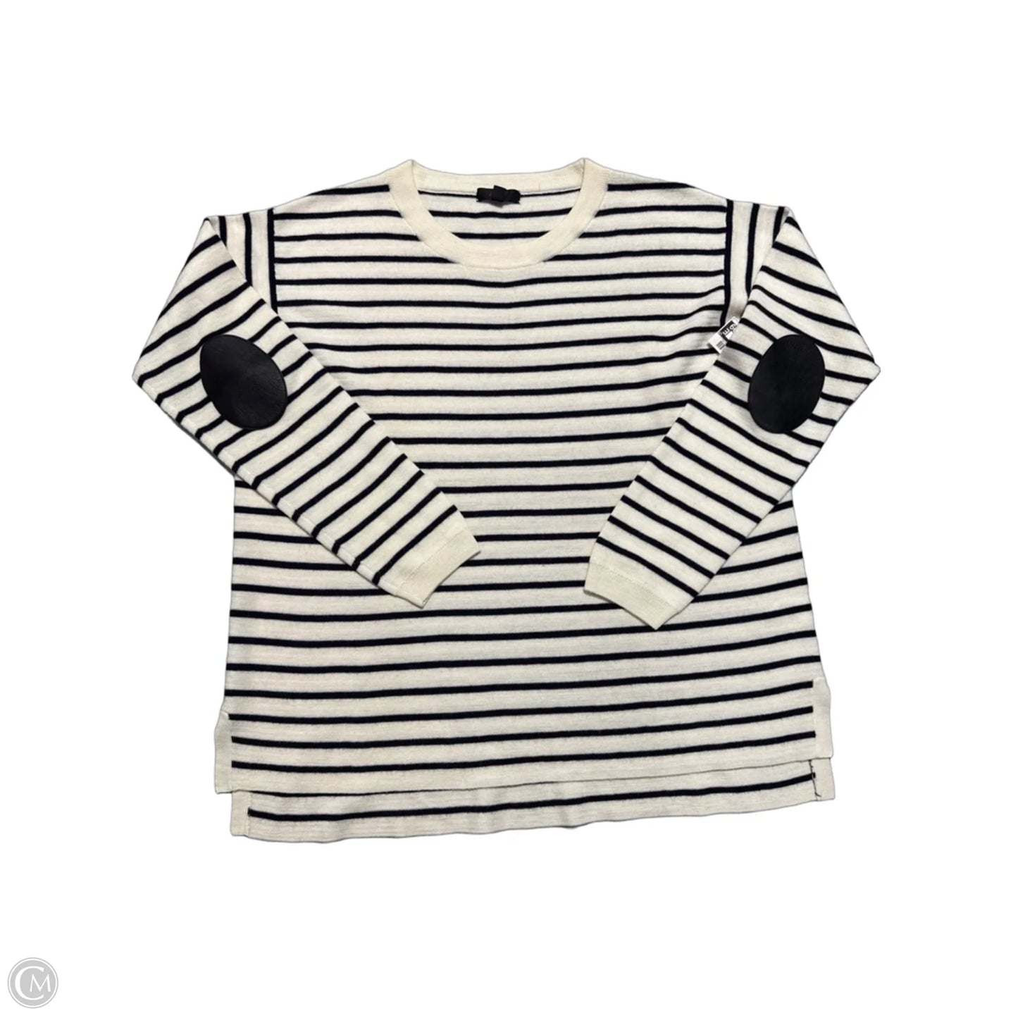 Top Long Sleeve By J. Crew In Black & Cream, Size: Xl