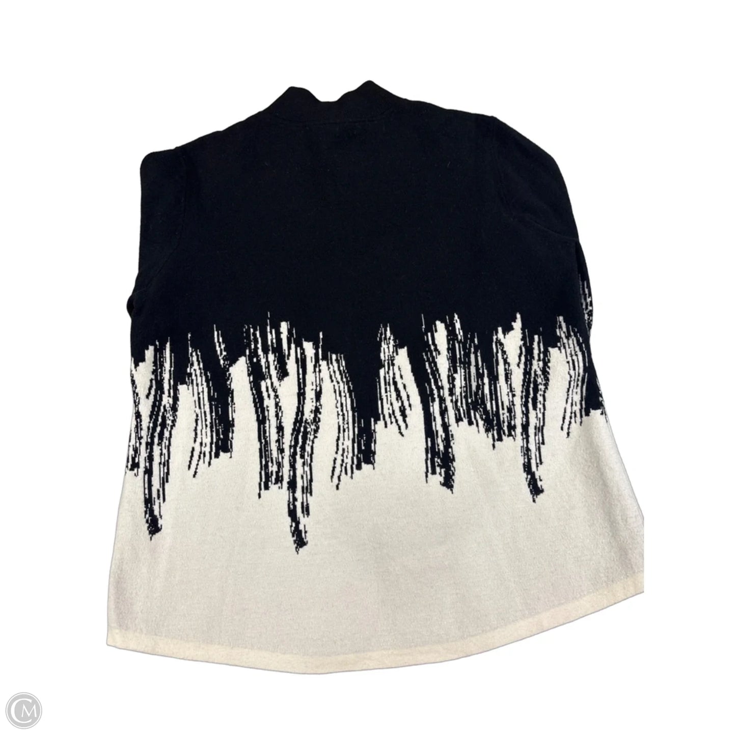 Top Long Sleeve By Chicos In Black & White, Size: L