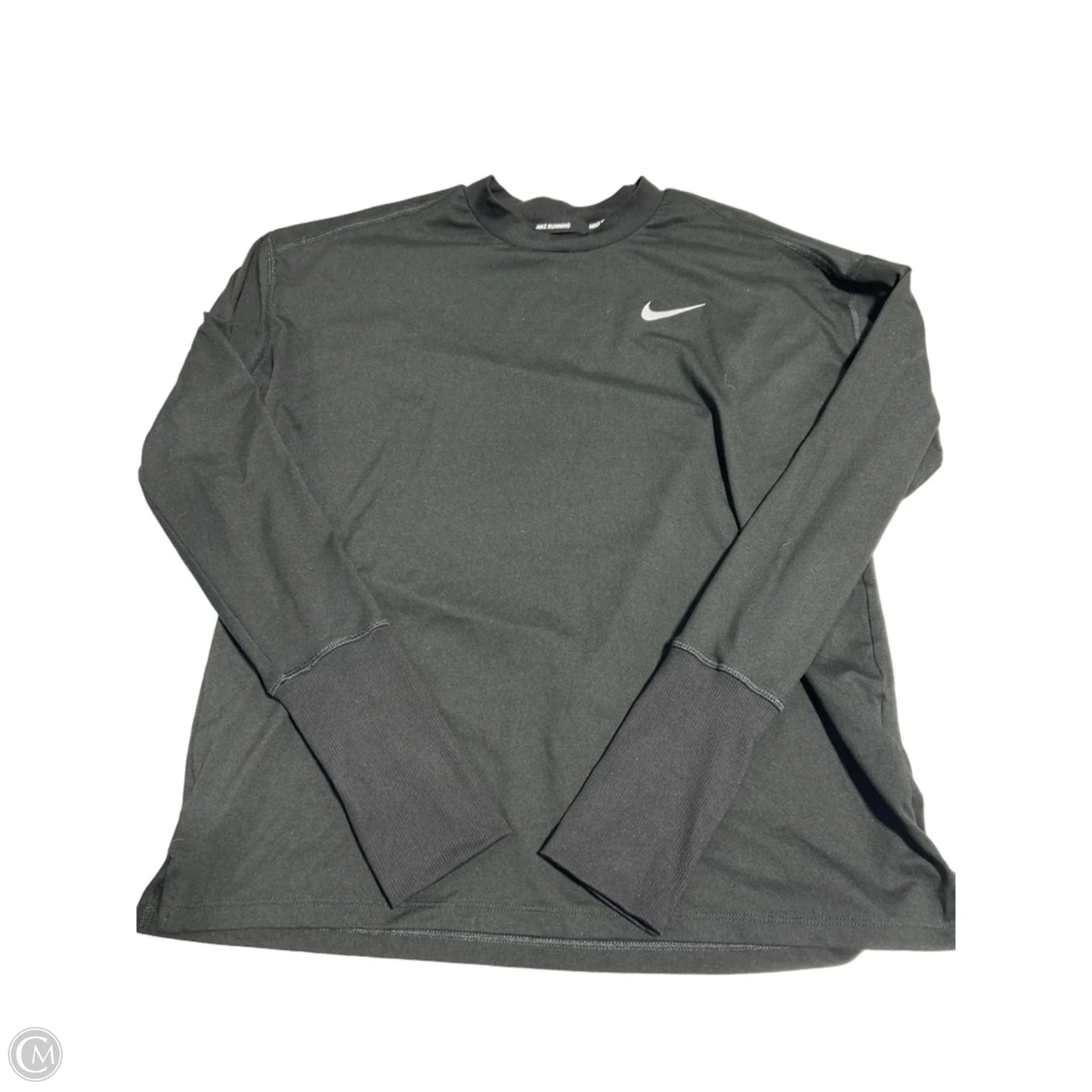 Athletic Top Long Sleeve Crewneck By Nike In Black, Size: M