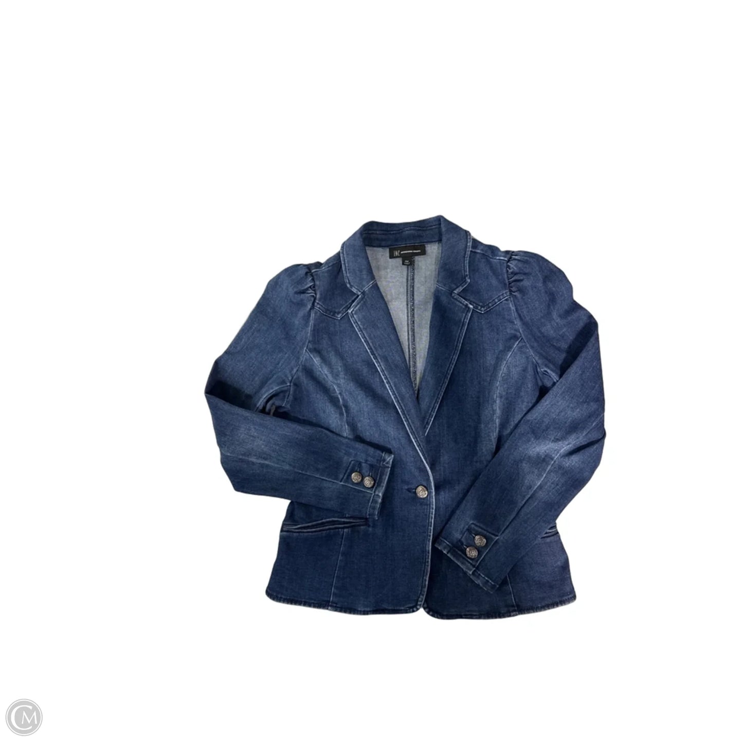 Jacket Denim By Inc In Blue Red & White, Size: M