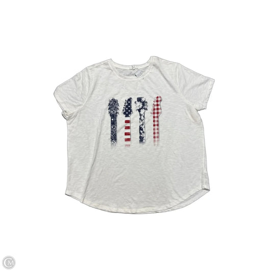 Top Short Sleeve By Maurices In White, Size: 2x