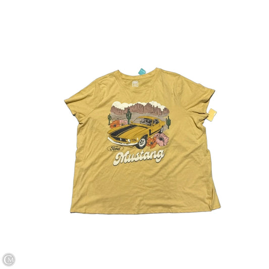 Top Short Sleeve By Maurices In Yellow, Size: 2x