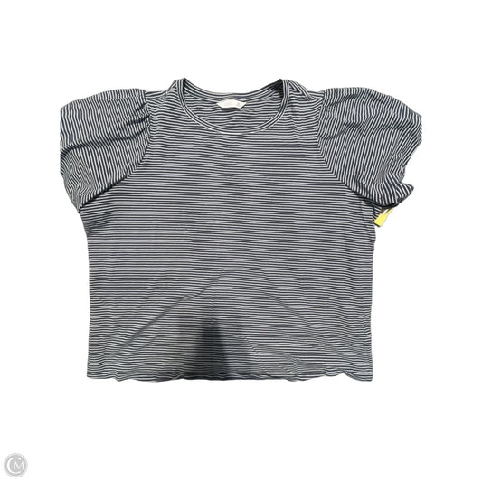 Top Short Sleeve By Lc Lauren Conrad In Blue & White, Size: 2x