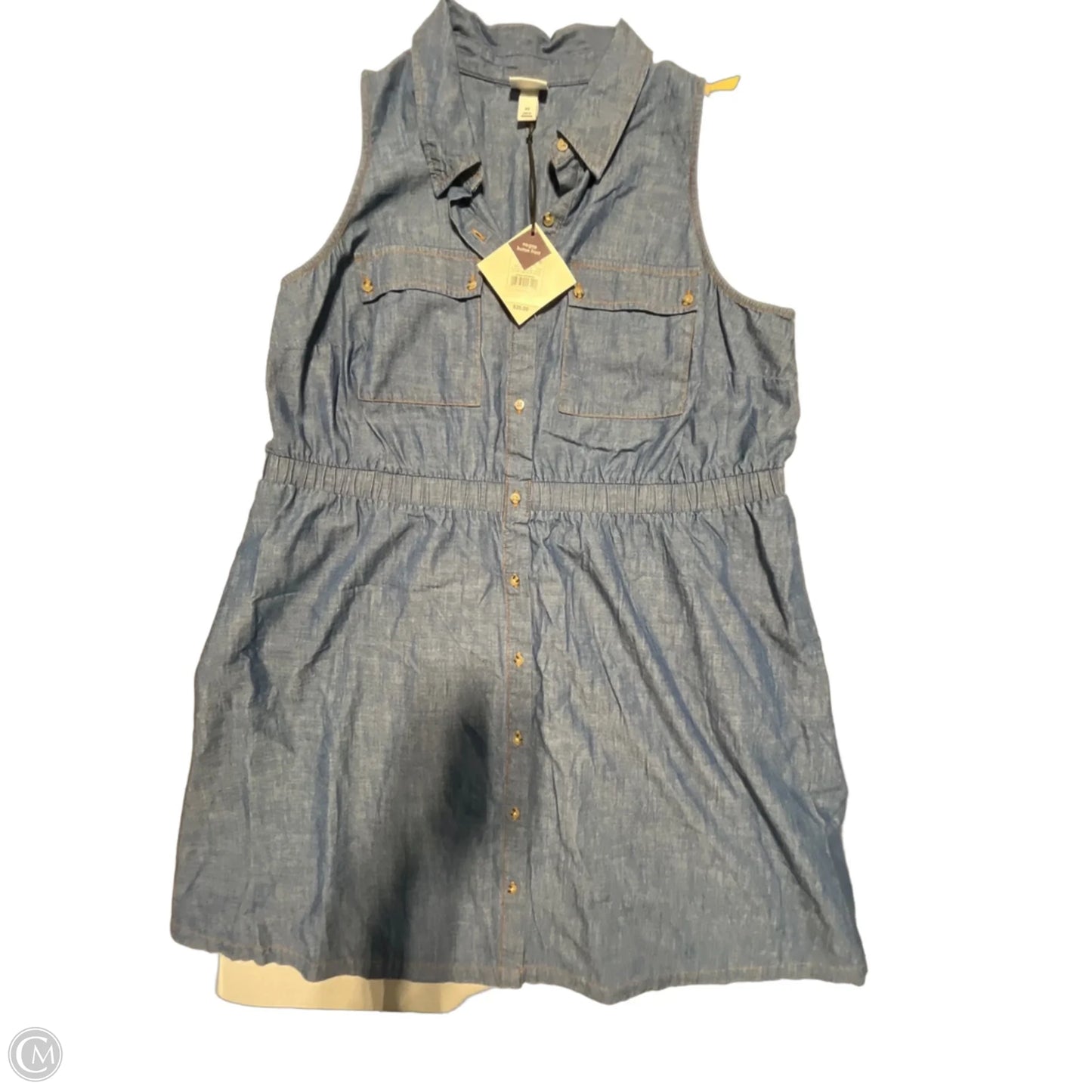 Dress Casual Midi By Ava & Viv In Blue Denim, Size: 2x