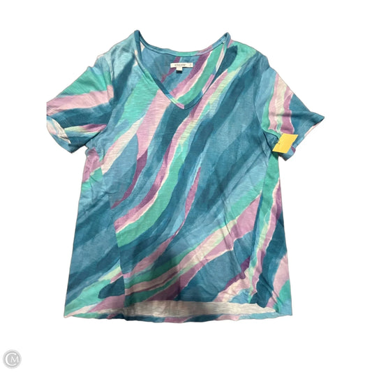 Top Short Sleeve By Chicos In Blue & Purple, Size: L